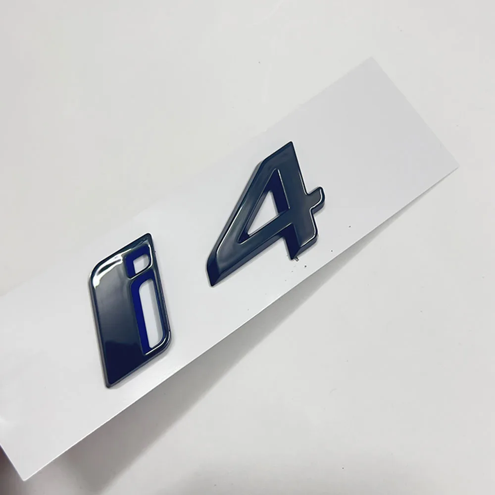 Per Bmw I4 Lettering Emblem Sticker Logo Badge Car Auto New Black Shine