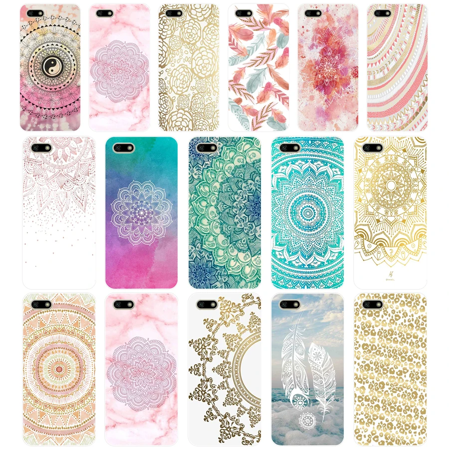 71Sd Gold Mandala Custodia Morbida In Silicone Tpu Per Huawei Honor 7C 7X 7A Pro 7X P20 Nova 2I 3I
