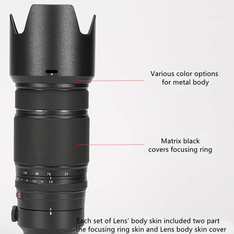 Fuji Xf50-140 F2.8 Lente Decalcomania In Vinile Skin Wrap Cover Per Fujifilm Fujinion Xf50-140Mm F2.8 R Lm Ois Wr Lens Premium Sticker