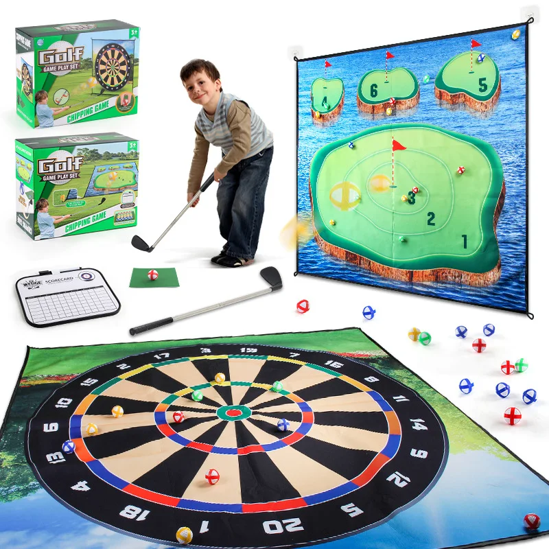Nuovo Mini Casual Adatto Per Giochi Indoor Outdoor Per Ragazzi Indoor Casual Golf Game Set Golf Game Hitting Mats