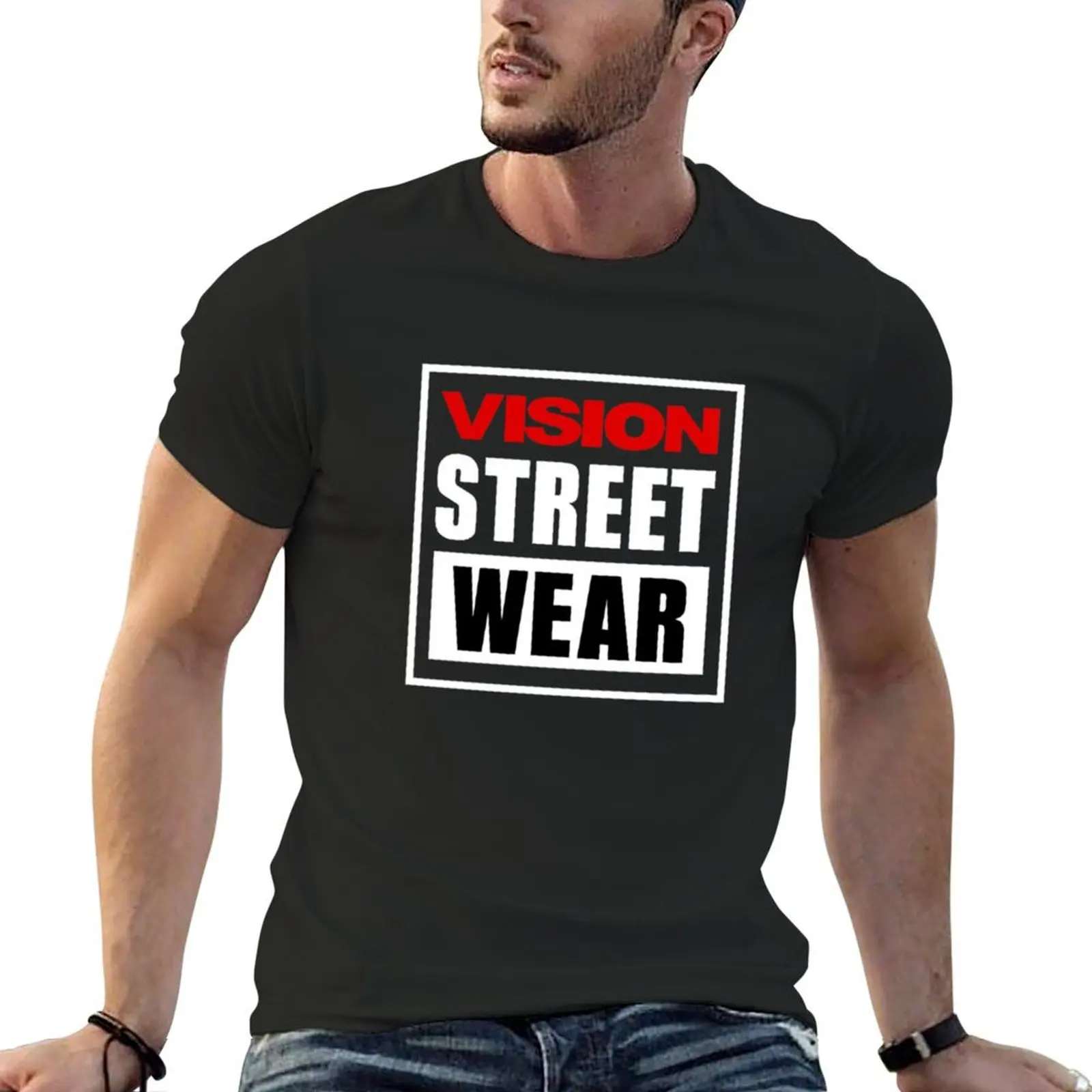 La Migliore Vendita-Vision Street Wear Merchandise T-Shirt Plus Size Top Abbigliamento Uomo