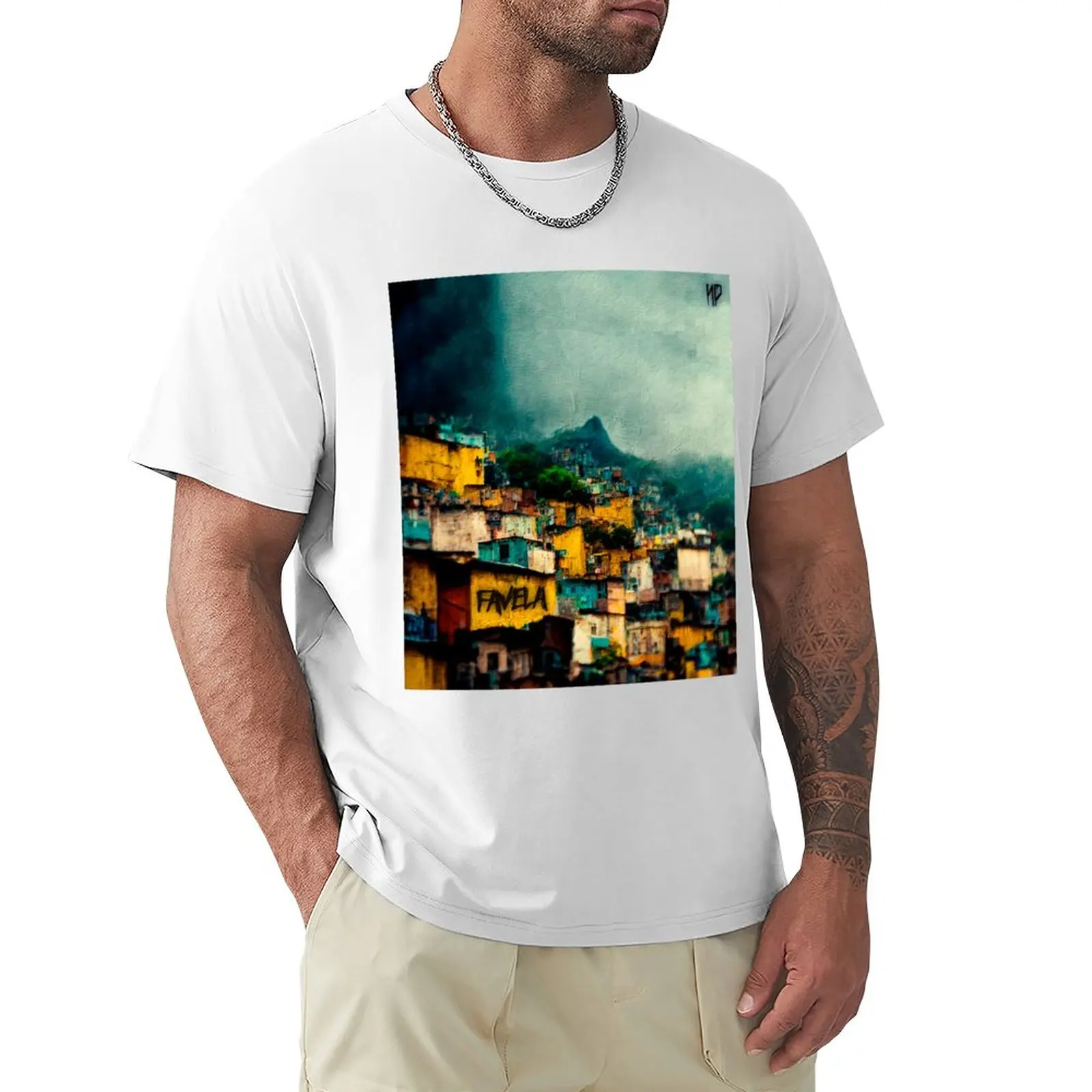 Maglietta Favela Vision Plus Size Top Camicetta Grafica Magliette Campione Da Uomo