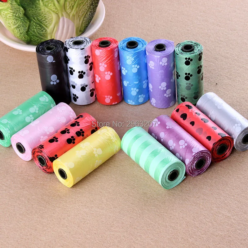 7500 Pezzi = 500 Rolls Pet Supplies Dog Poop Bag Pet Dog Cat Poop Bags Rifiuti Pick Up Bag Clean Per Il Cane S'