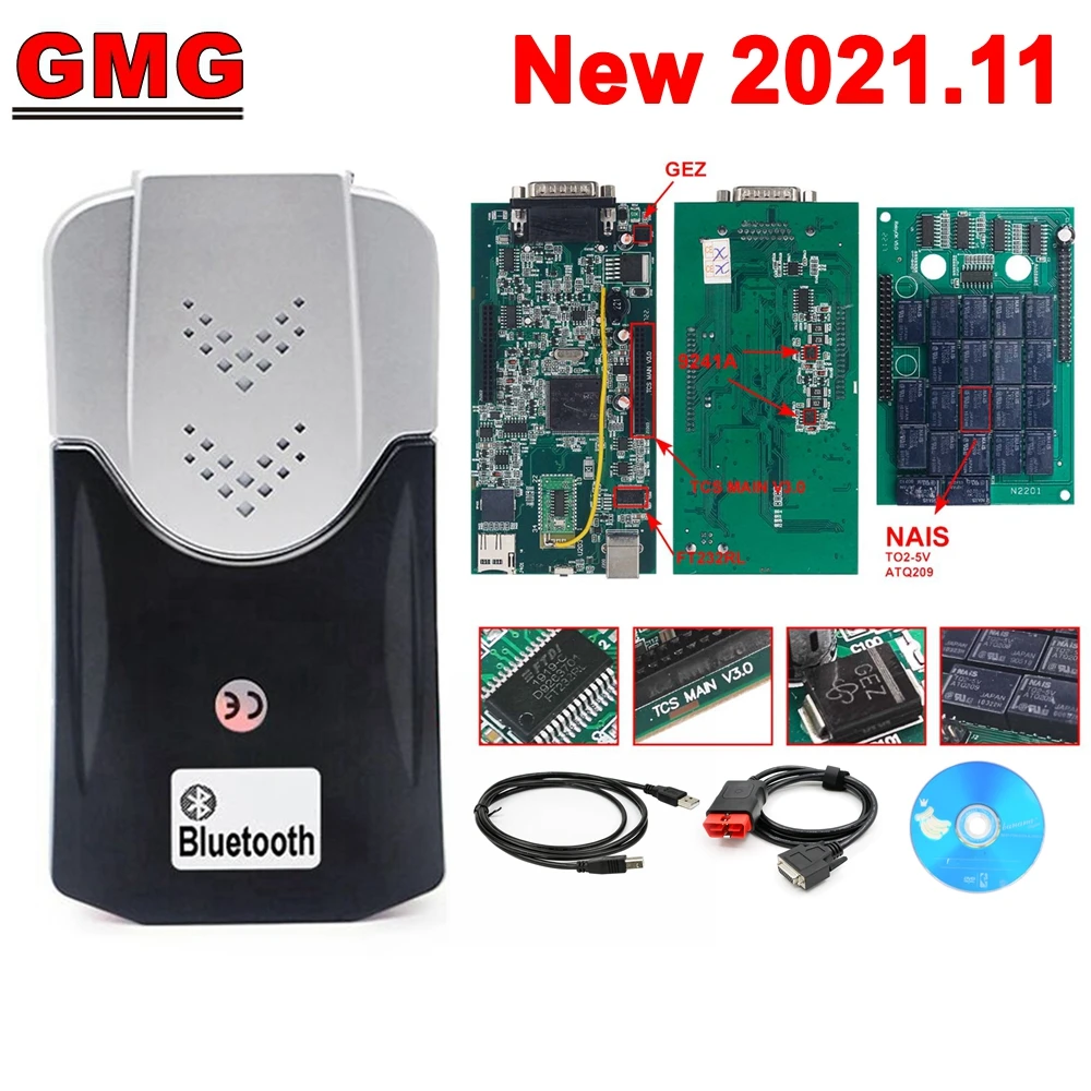 Nuovo 2021.11 Free Keygen Ds150 Multi-Language Bluetooth Obd2 Diagnostic Cars/Trucks Tcs Pro Multidiag Pro Vd150