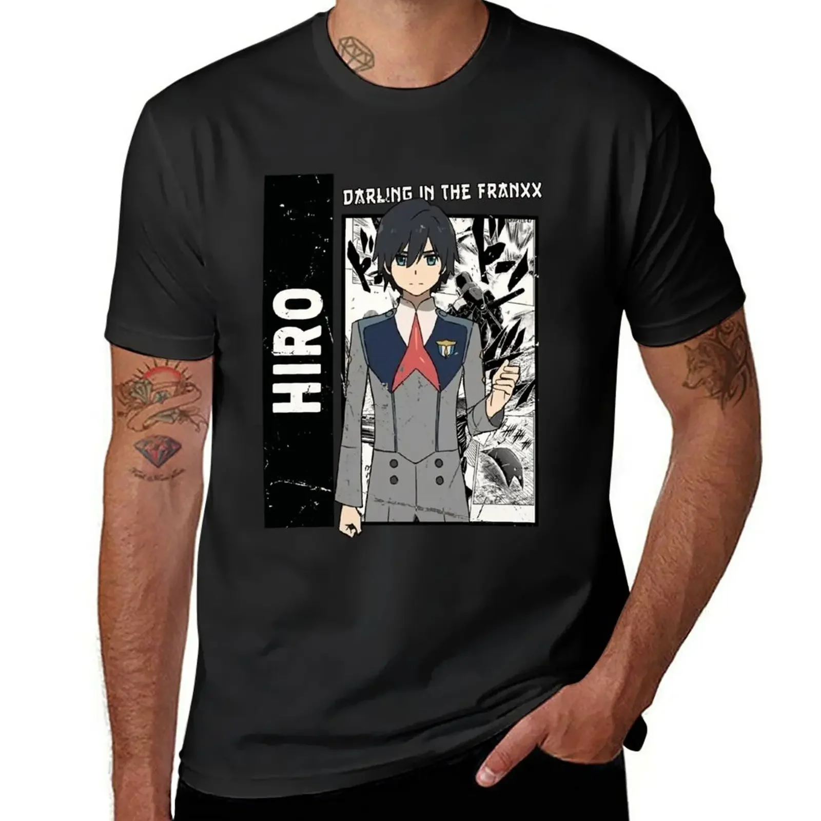 Hiro, Darling In The Franxx, Hiro Darling In The Franxx Manga T-Shirt Sport Fans Blacks Mens Magliette Grandi E Alte