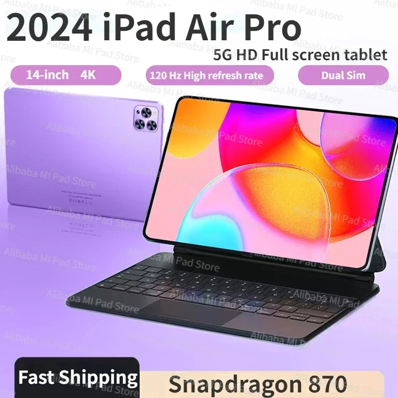 Nuovo Ipad Air Pro Tablet Pc Con Schermo Ips Da 14 "16Gb Ram + 1Tb Rom Octa-Core Bluetooth Wi-Fi Dual Camera Tablet Pc