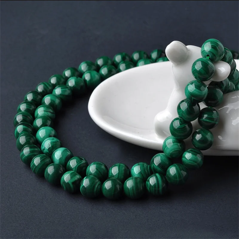 High Quality 4/6/8/10/12/14Mm Malachite Round Loose Bead Natural Stone Beads For Diy Bracelet Necklace Jewelry Findings
