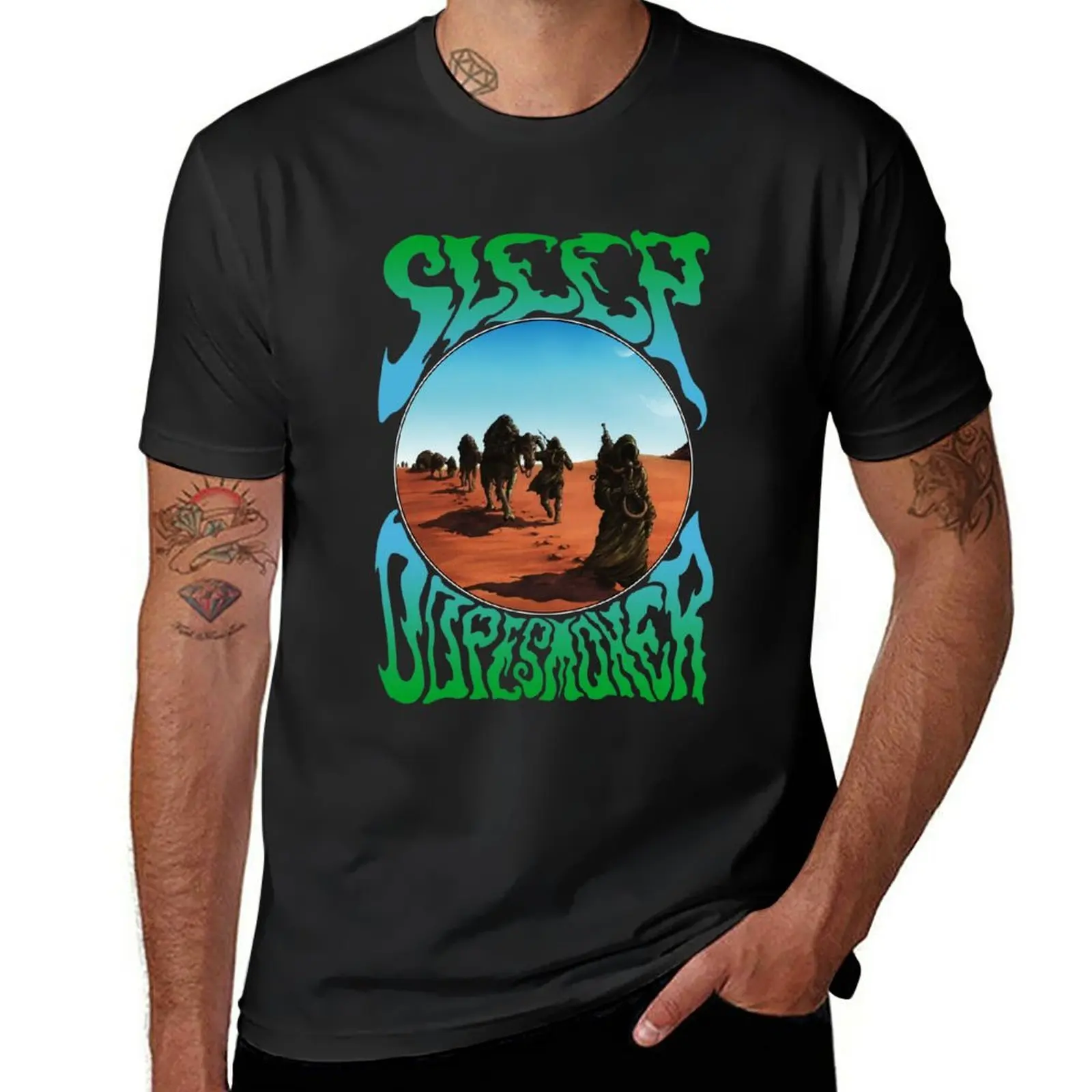 Vintage Trio Rock Band Sleep Dopesmoker T-Shirt Blacks Vintage Boys Whites Summer Top Magliette Alte Da Uomo