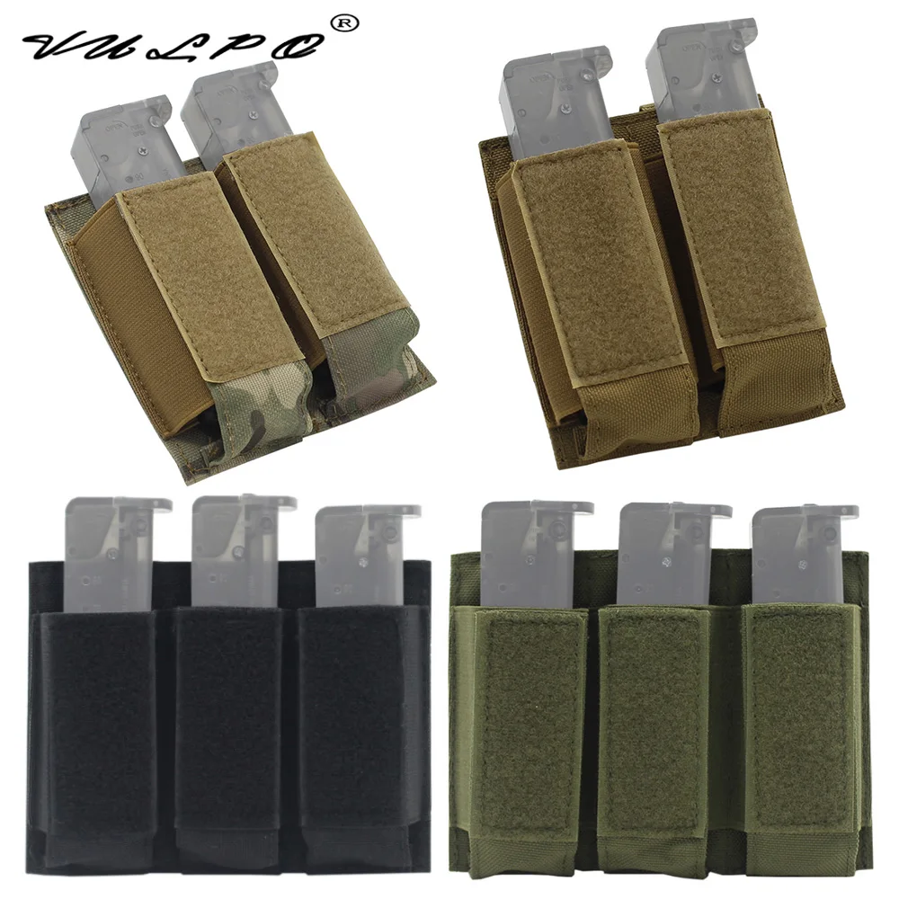 Vulpo Tactical Molle 9Mm Magazine Pouch Pistol Double & Triptych Mag Pouch Holster Per Glock 1911 92 Cz Accessori Per La Caccia
