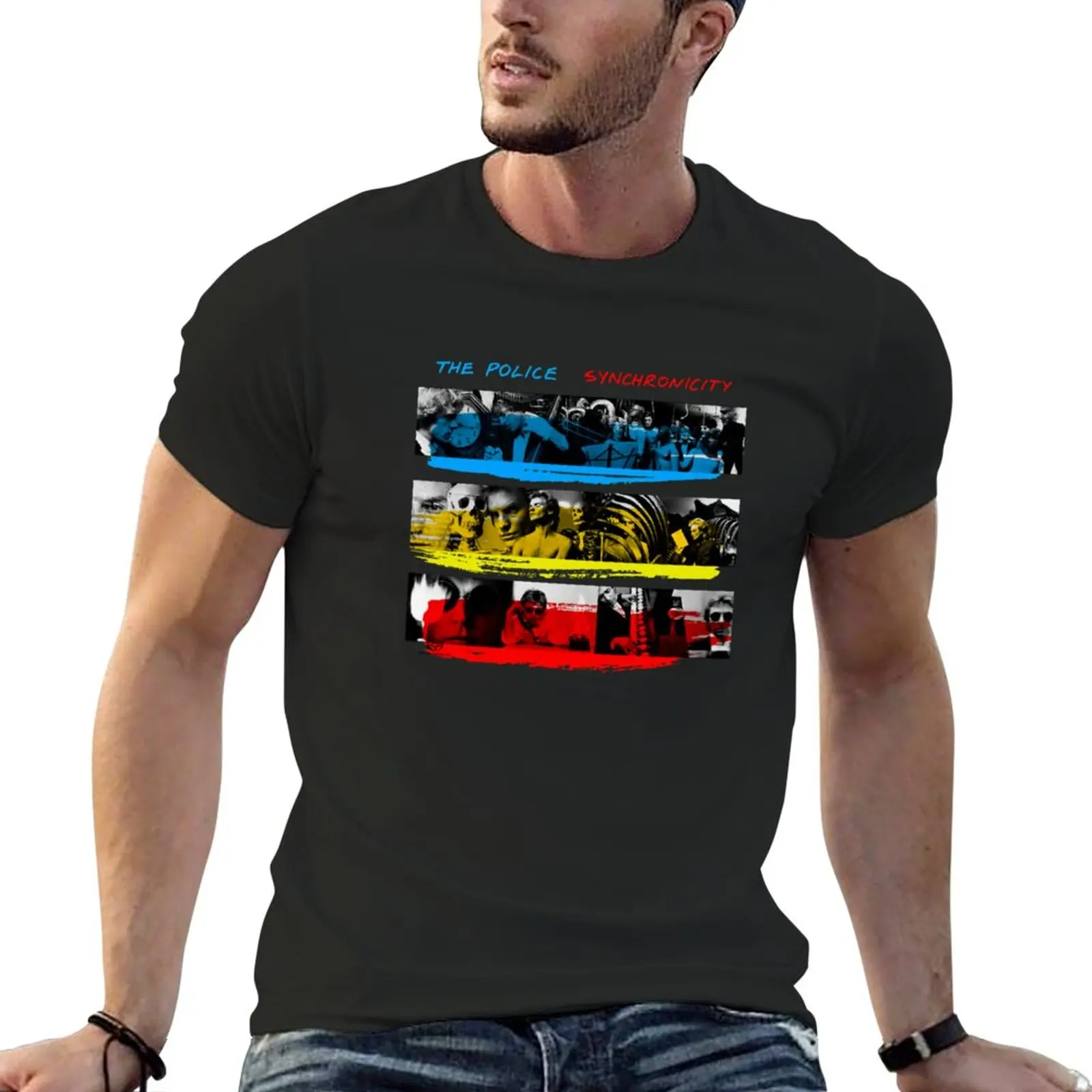 Classic The Police Synchronicity Album T-Shirt Plus Size T-Shirt T-Shirt Corta Da Uomo