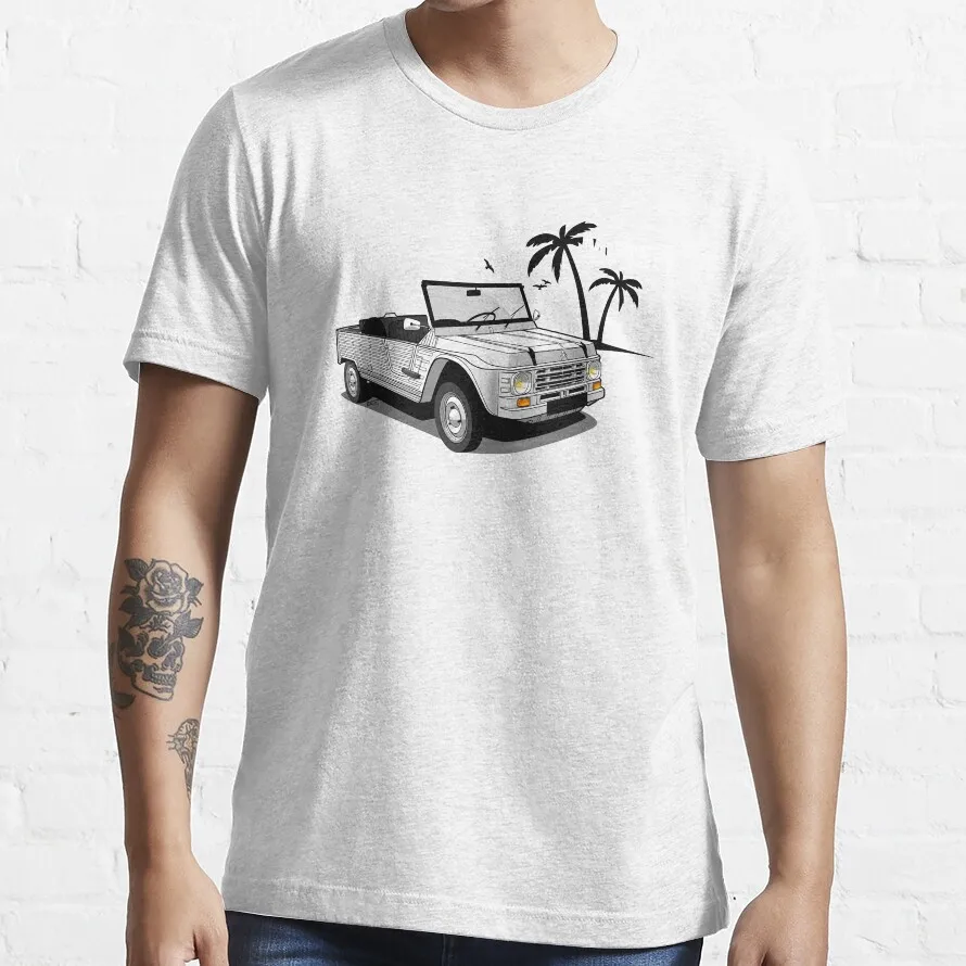 Citron Mehari 3/4 Outline Graphic Illustration T-Shirt Sublime T-Shirt Mens Graphic T-Shirt Anime Mens T-Shirt