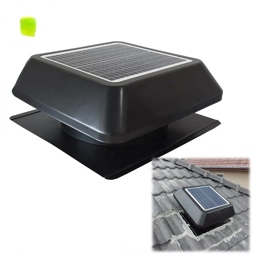Tunnel Sul Tetto Green Air Vent 14 ''Solar Powered Soffitta Heat Extractor Circolatore D'Aria Ventilatore Da Soffitto Dc Ad Alta Velocità Ventilatore 