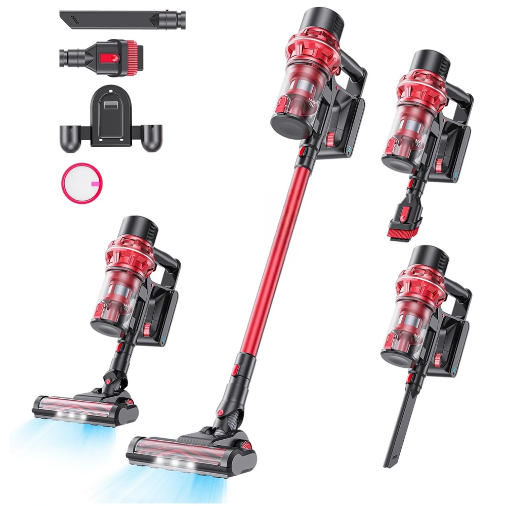 Aspirapolvere Senza Fili 25Kpa Potente Aspirazione 6 In 1 Aspirapolvere Senza Sacchetto Aspirapolvere Senza Fili Per Peli Di Animali Domestici Per Pav