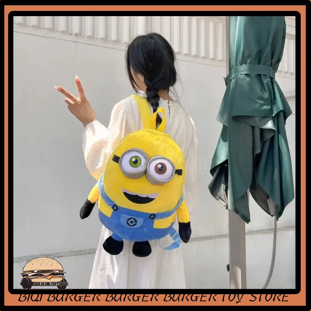 Minions Movie Peluche Zaino Hot Cartoon Minions Zainetto Bella Hip Bag Anime School Bag Cute Big Eyes Plushie Bag Toys Gifts