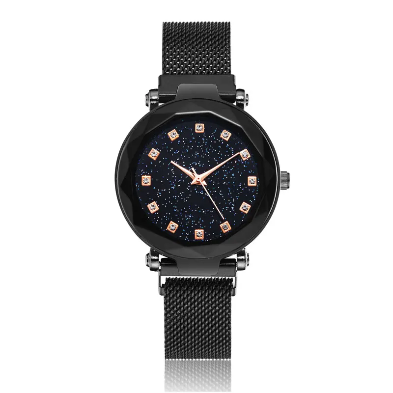 Gorben New Shiny Women Watch Starry Fashion Simple Trend Ladies Watch Iron Watch Strap Orologio Al Quarzo Casual