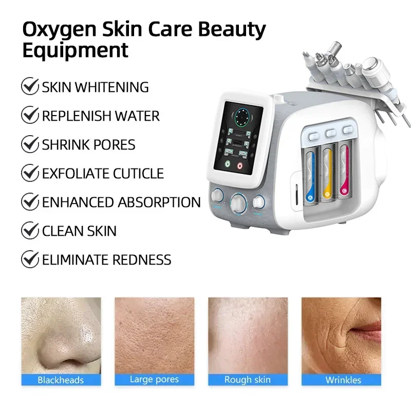 6 In 1 Hydra Micro Dermoabrasione Macchina Per La Cura Della Pelle Hydro Facials Con Macchina Per La Bellezza Della Penna Ad Acqua Calda E Al Plasma