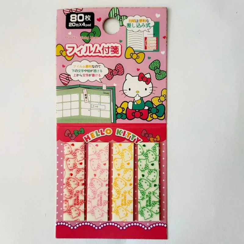 Kawaii Sanrio Hello Kitty Melody Index Sticker Anime Rettangolare Sticky Note Sticker Tag Sticker Cute Studenti Cancelleria