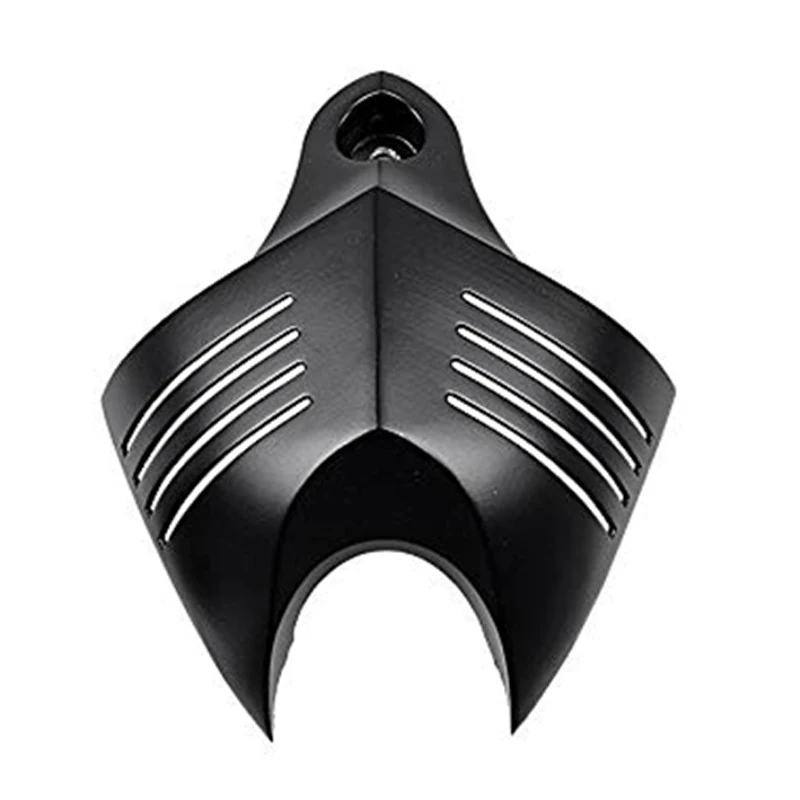 Black Twin Horn Cover V-Shield Cowbell Set Per 1992-2014 Harley Dyna Softail Road King Street Electra Glide