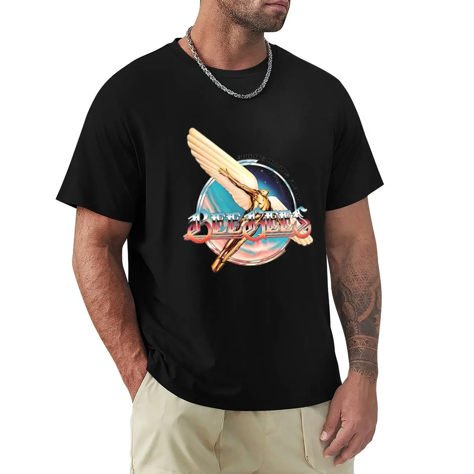 Spirit Having Flyed Bee Gee T-Shirt Cute Tops Plain Anime Mens Graphic T-Shirt Pack