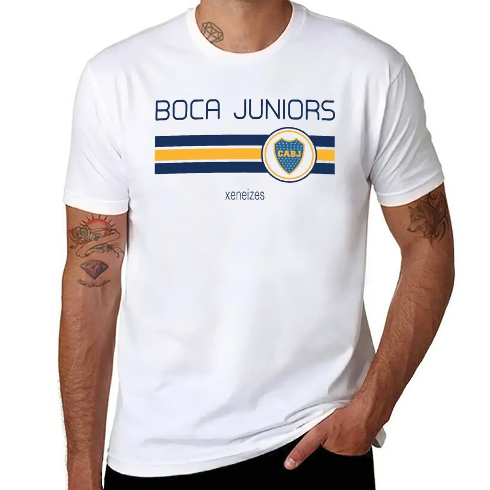 Superliga - Boca Juniors (Giallo Lontano) T-Shirt Anime Customizeds Magliette Per Uomo