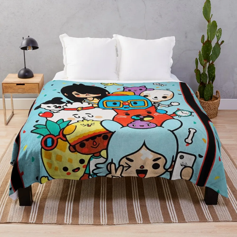Toca Boca Life Kids Happythrow Coperta Divano Trapunta Grande Coperta