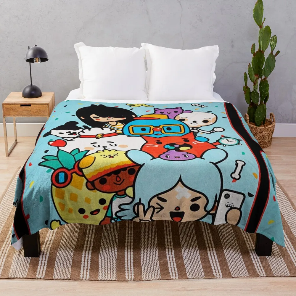Toca Boca Life Kids Happy Throw Coperta Cute Camping Moving Coperte