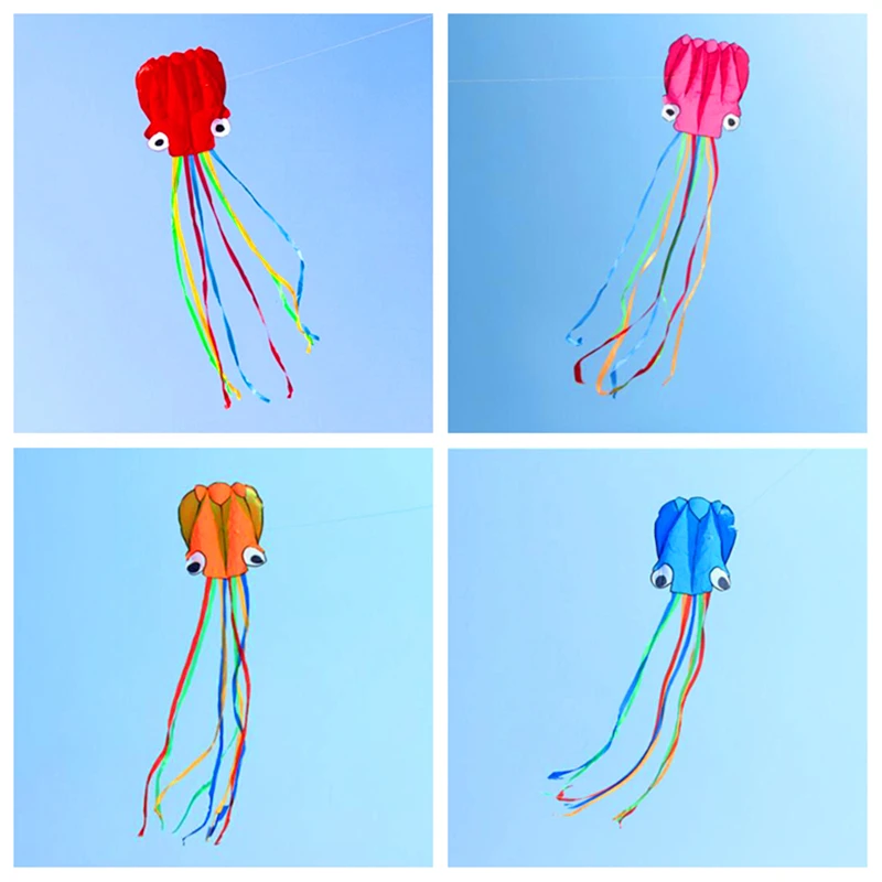 Spedizione Gratuita Big Octopus Kite Fly Nylon Kite Weifang Kite Factory Big Kite Wheel Walk In Sky Outdoor Fun Toys Kite Line Reel