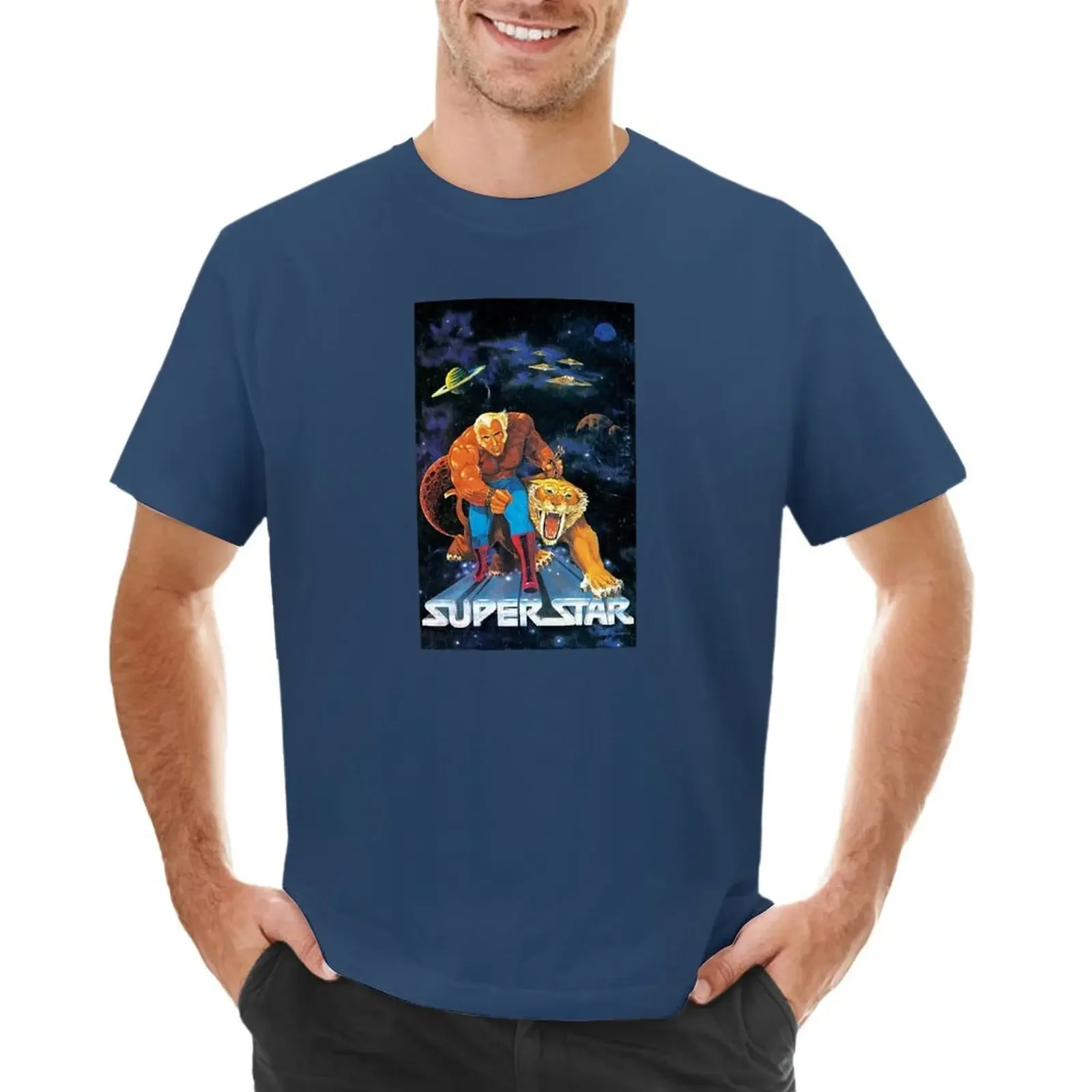 Superstar Billy James T-Shirt Customs Summer Top Plain White T-Shirt Uomo