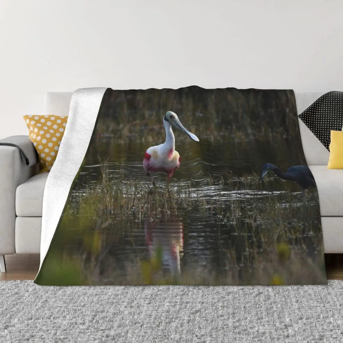 Rosetta Cucchiaio-Blue Heron Coperta Da Tiro Idee Regalo Di San Valentino Coperta Da Divano Gigante