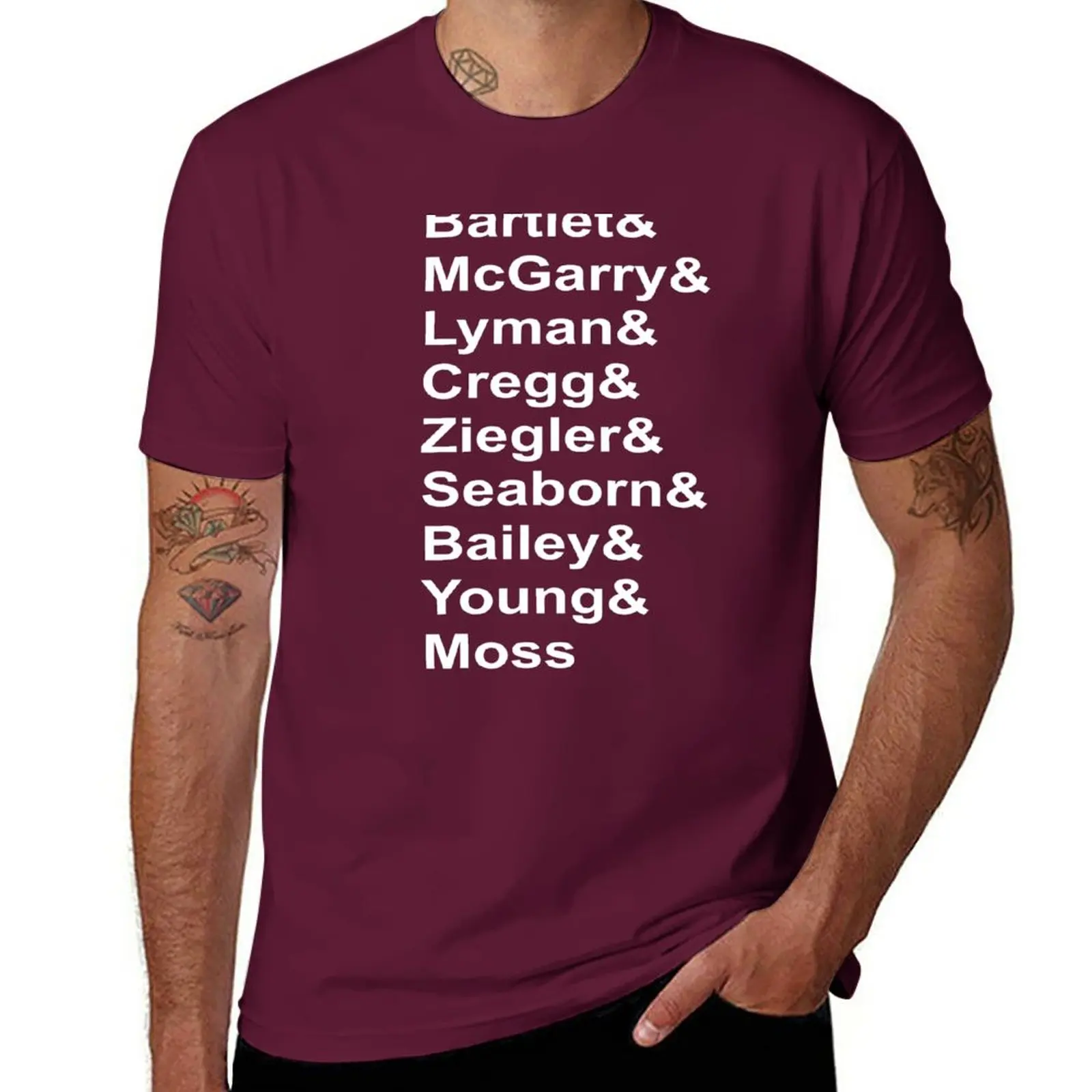 Bartlet & Mcgarry & Lyman & Cresg Ziegler Seaborn Bailey Young Moss T-Shirt Anime Clothes Kawaii Clothes T-Shirt Men