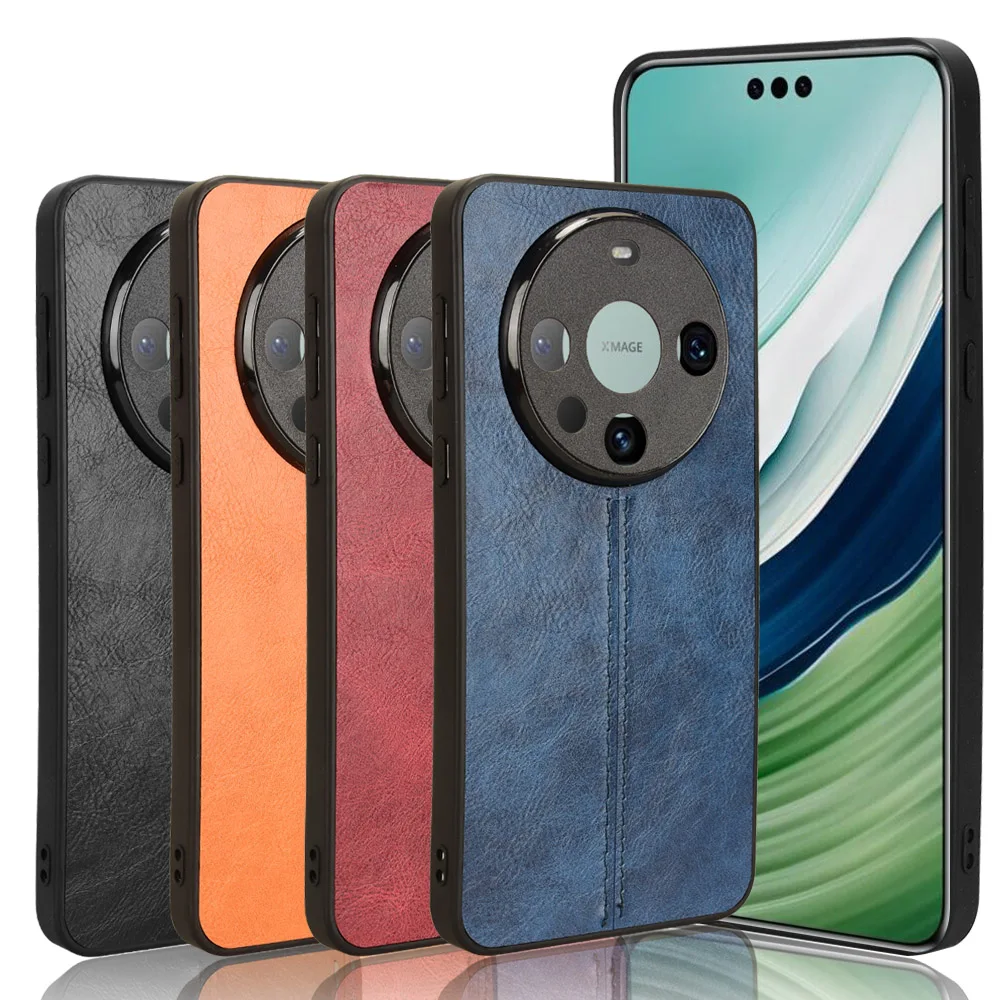Per Huawei Mate 60 Pro / Mate 60 Custodia Sutura Soft Edge Pu Leather Pc Hard Back Protection Cover Per Telefono Funda