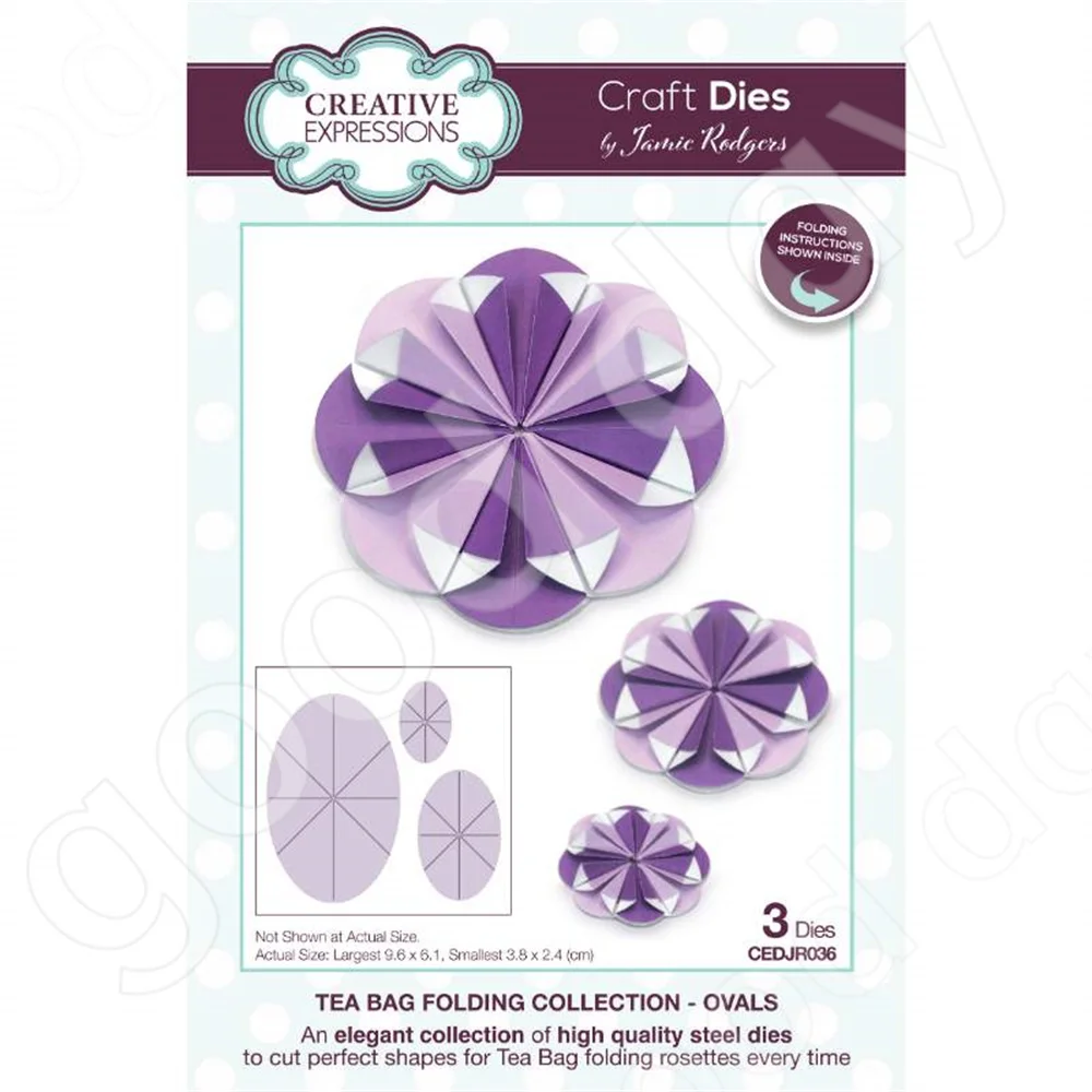 Bustina Di Tè Pieghevole Ovals Craft Metal Cutting Dies Scrapbook Diary Decoration Stencil Modello Di Goffratura Biglietto Di Auguri Fai Da Te Fatto A