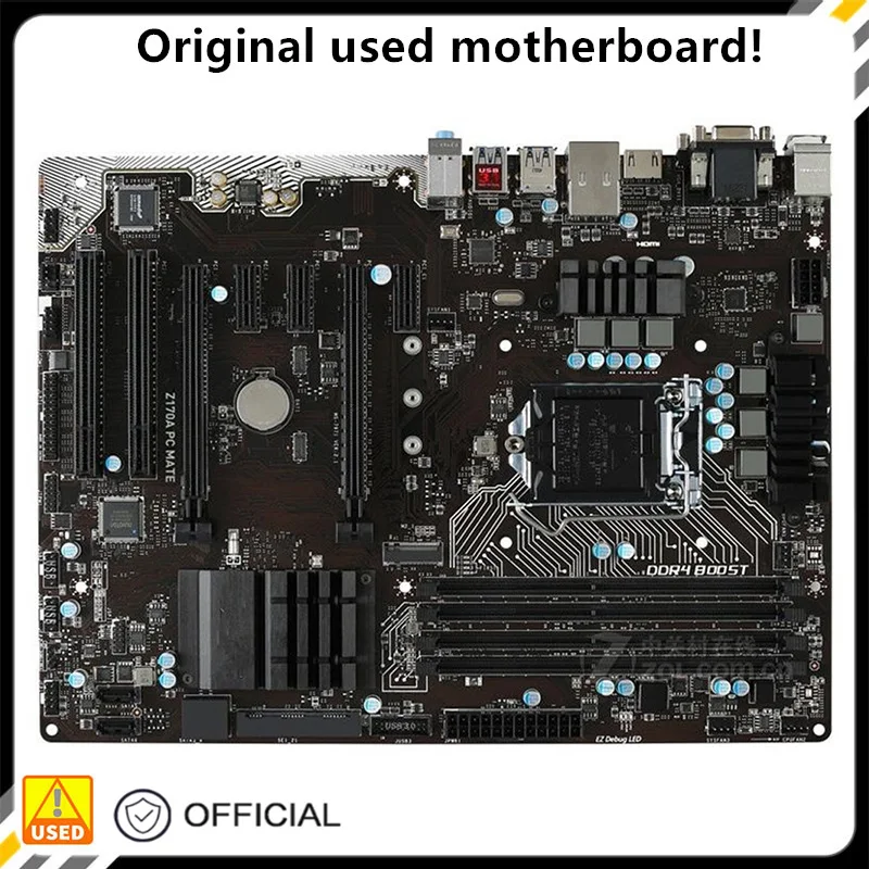 Per Z170A Pc Mate Originale Usato Desktop Intel Z170 64Gb Ddr4 Scheda Madre Lga 1151 I7/I5/I3 Usb3.0 Sata3