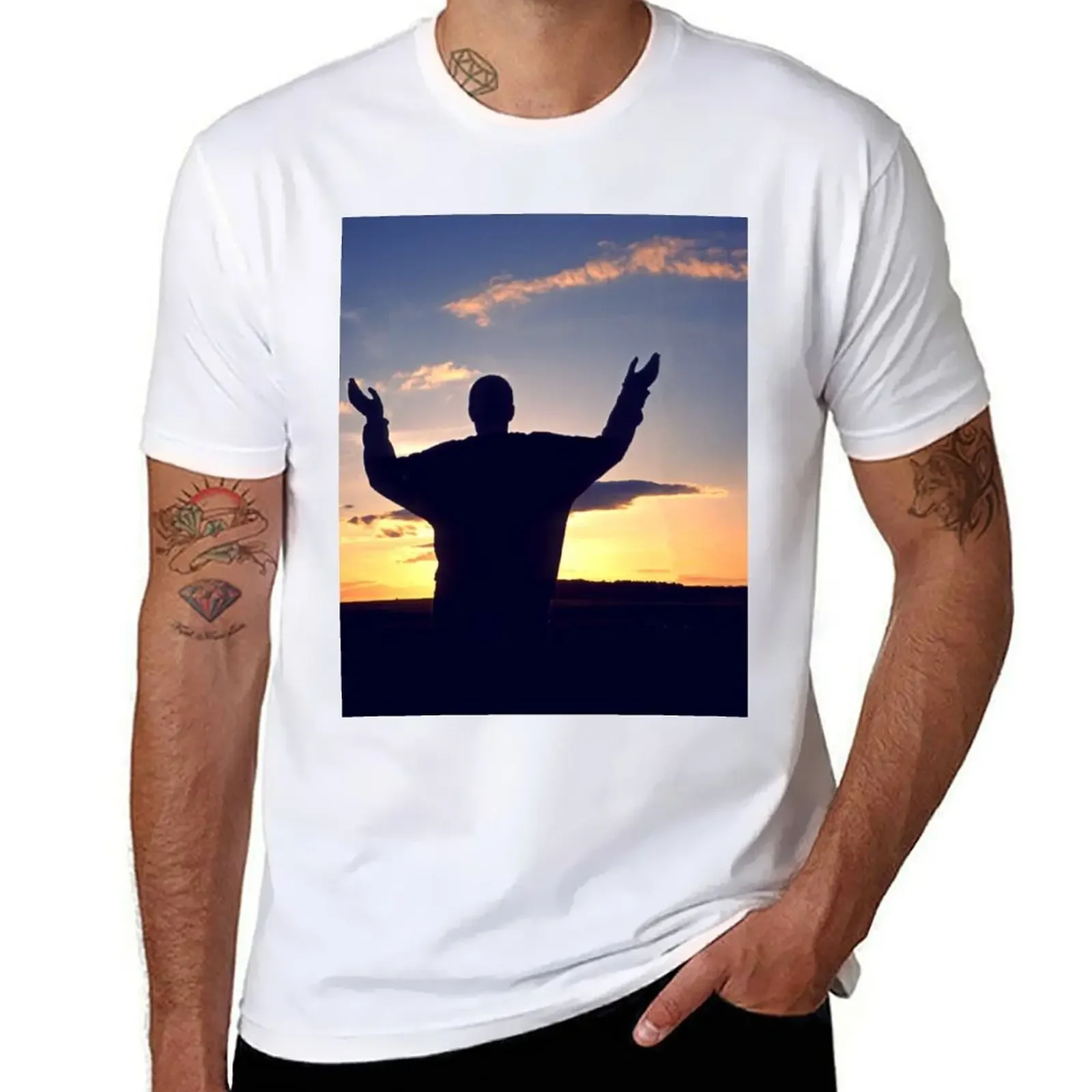 T-Shirt Sunset Reveller T-Shirt Anime Customs Black Per Uomo