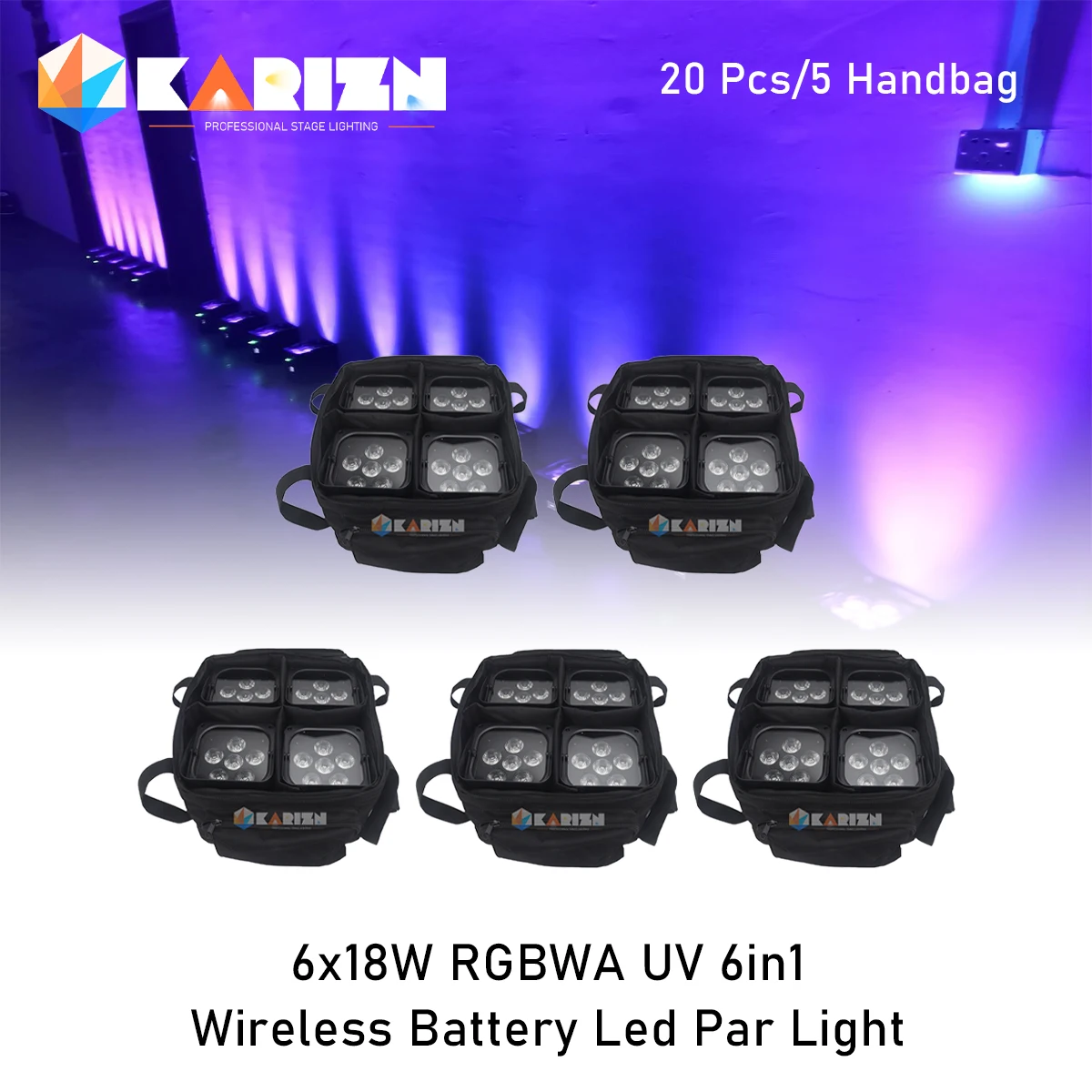 Nessuna Tassa 5X Borse Sailwin Nuova Borsa Da Viaggio Skb Per 6X18W 6 In1 Dmx App Alimentata A Batteria Wireless Led Stage Par Light Dj Light