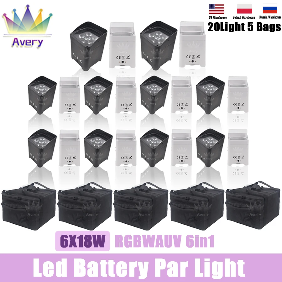 Nessuna Tassa 5X Borse Sailwin Nuova Borsa Da Viaggio Skb Per 6X18W 6 In1 Dmx App Alimentata A Batteria Wireless Led Stage Par Light Dj Light