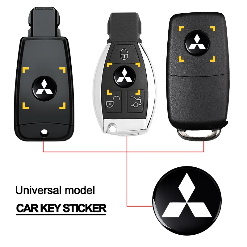 Auto Remote Key Sticker Alluminio Emblema Decorazione Decalcomania Per Mitsubishi Bmw Mercedes Benz Amg Alfa Romeo Renault Mazda Toyota