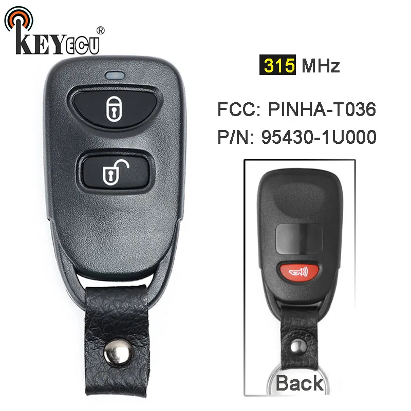 Keyecu 315Mhz Fcc: Pinha-T036 P/N: 95430-1U000 Replacement 2+1 3 Button Remote Key Fob For Kia Rio 2009-2011, Sorento 2009-2013