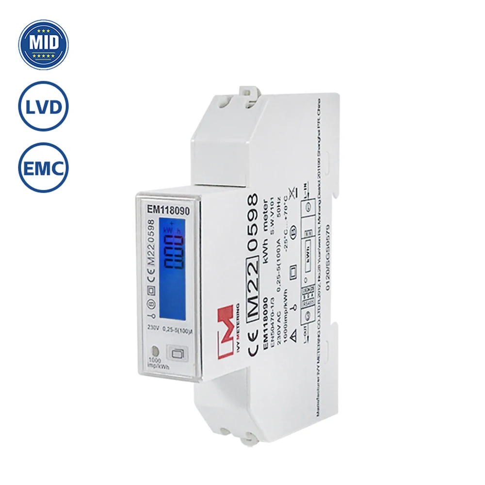 Em118089 90 91 Mid 1 Phase Din Rail Misuratore Di Energia Biricevitore Sistema Fotovoltaico Solare O Stazione Di Ricarica Ev