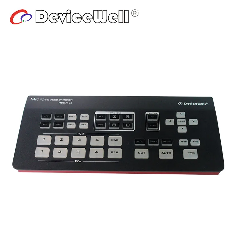 Devicewell Hds7105 Super Mini Switcher 4 Hd-Mi + 1 Ingressi Dp 5 Canali 1080P Obs Stream Hd Sdi Video Switcher Vs Atem Mini Pro