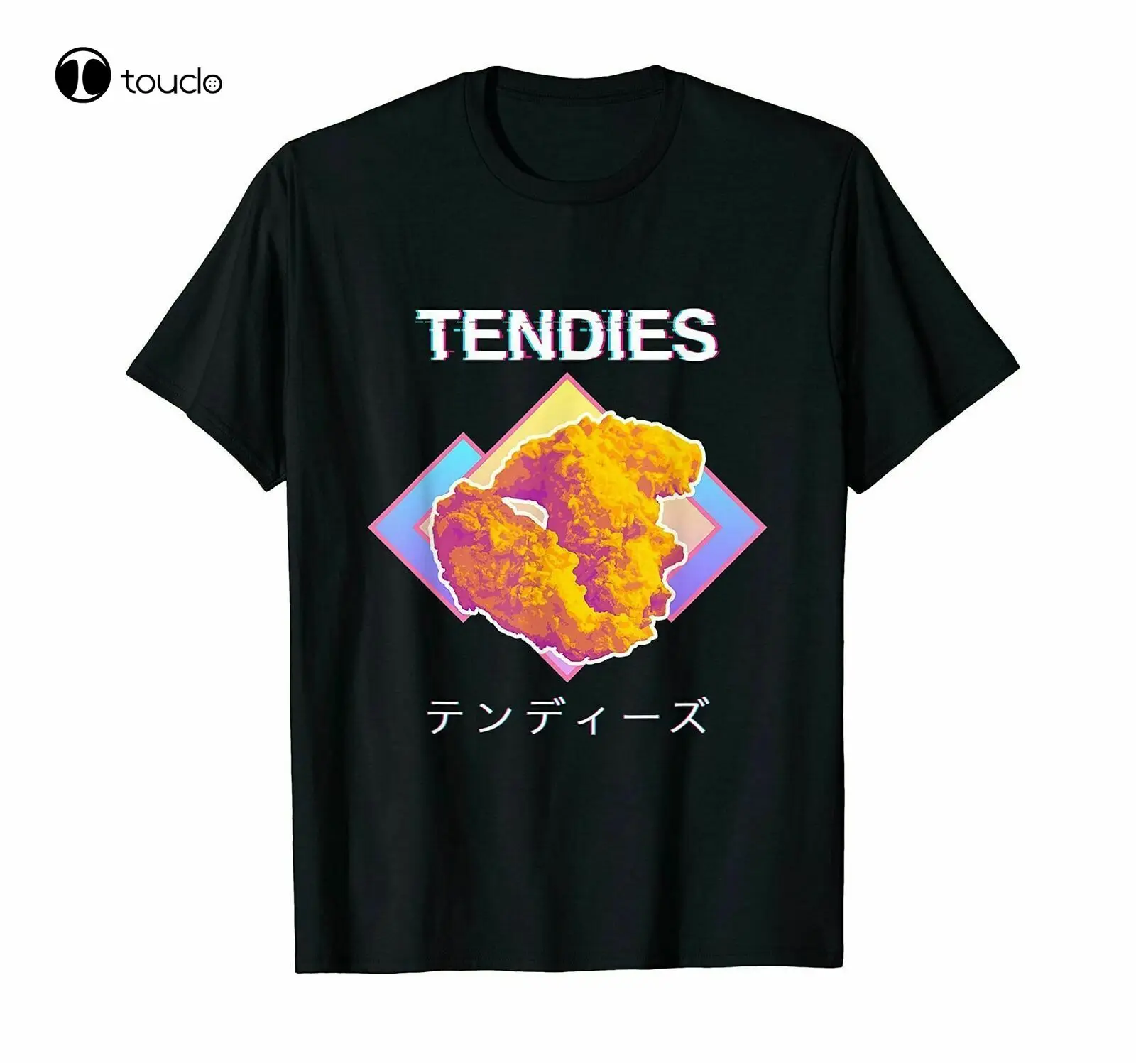 Vaporwave Tendies Chicken Tenders Magliette Giapponesi Kanji Cotton Trend 2021 Tee Shirt Unisex