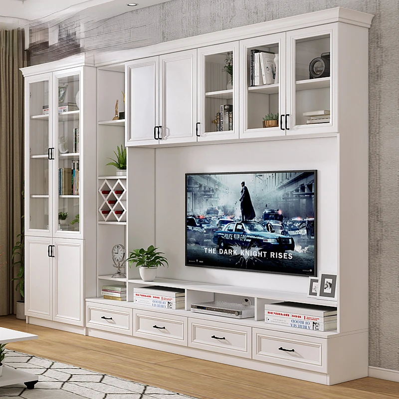 Nordic Living Room Complessivo Tv Cabinet Wall Background Wall Cabinet Moderno E Minimalista Piccolo Appartamento