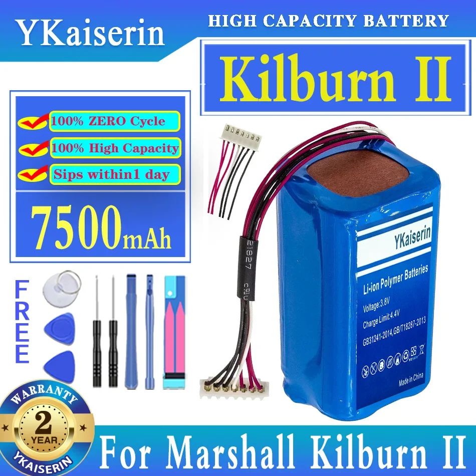 Batteria Ykaiserin 7500Mah Per Marshall Kilburn Ii 2 Kilburn2 C196A1 Altoparlante Bluetooth Con Spina A 7 Fili