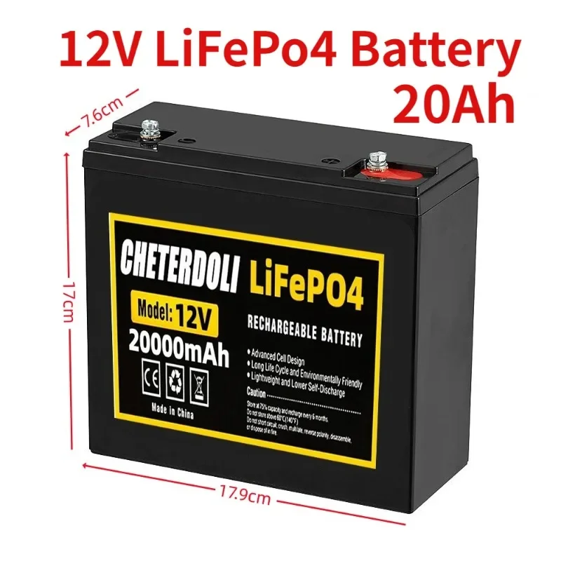Nuova Batteria 12V 20Ah Lifepo4 Litio Ferro Fosfato 12V 24V Lifepo4 Batteria Ricaricabile Per Scooter Per Bambini Motore Per Barche Senza Tasse