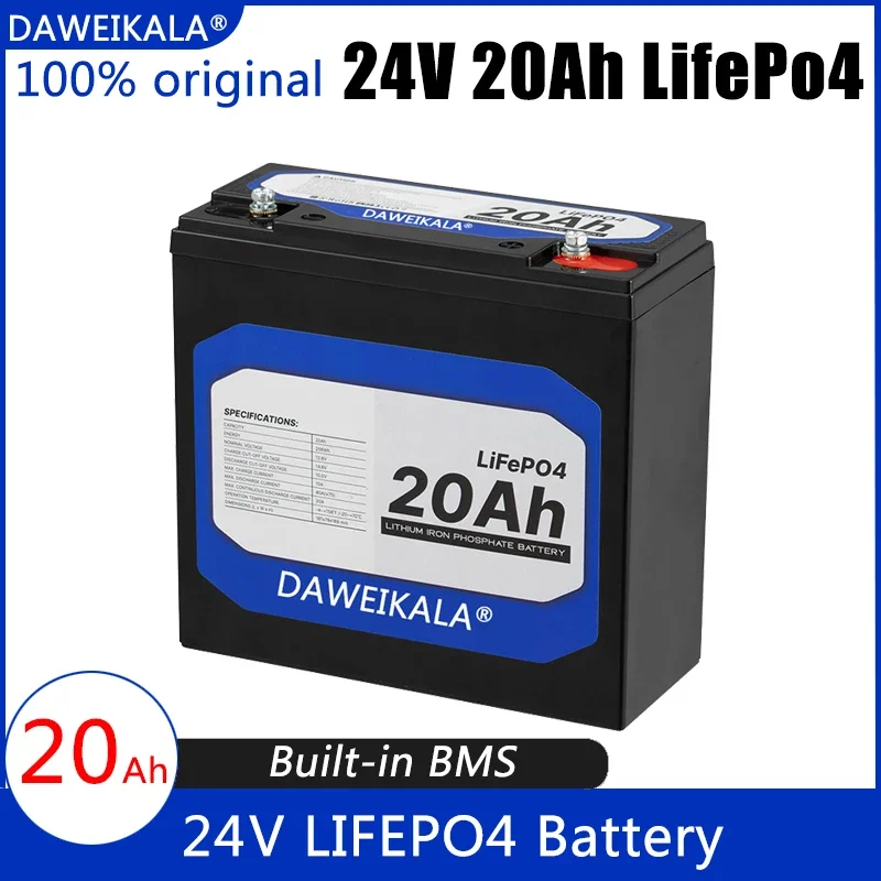 Batteria Al Litio Ferro Fosfato 24V Lifepo4 20Ah Batteria Integrata Bms Lifepo4 Per Sistema Di Energia Solare Motore A Traina Rv House