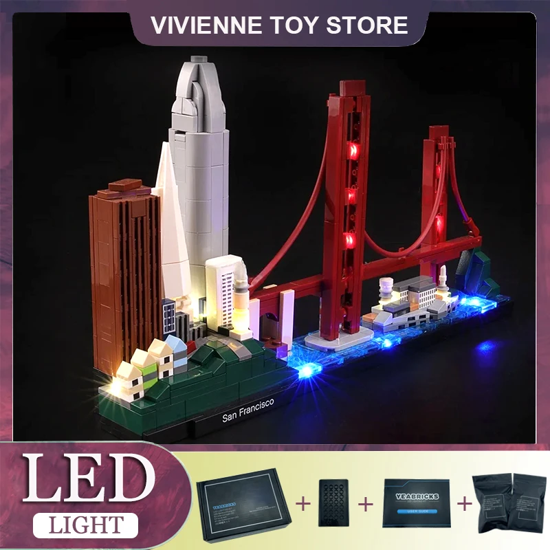 Kit Luci A Led Per Architettura Lego 21043 San Francisco Mattoncini Tecnici Giocattolo In Mattoni (Solo Luce A Led, Senza Modello Di Blocchi)