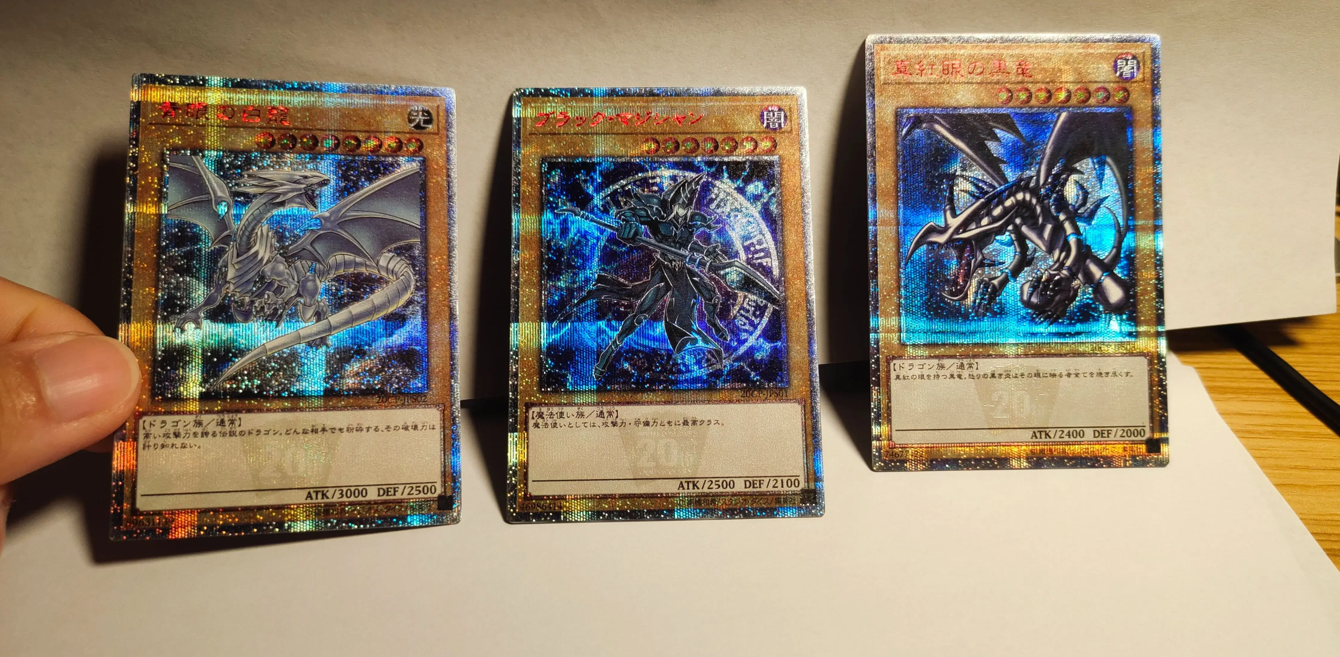 Yu-Gi-Oh 20Th Secret Rare Muslimah/Black Magician Blue Eyes White Dragon Red Eyes Black Dragon Kids Card Toy (Non Originale)