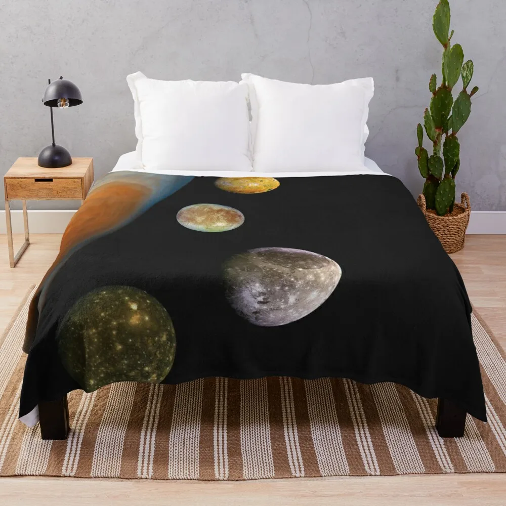 Jupiter, Io, Europa, Ganymede, Callisto Space Throw Coperta Coperta Decorativa Coperte Per Divani