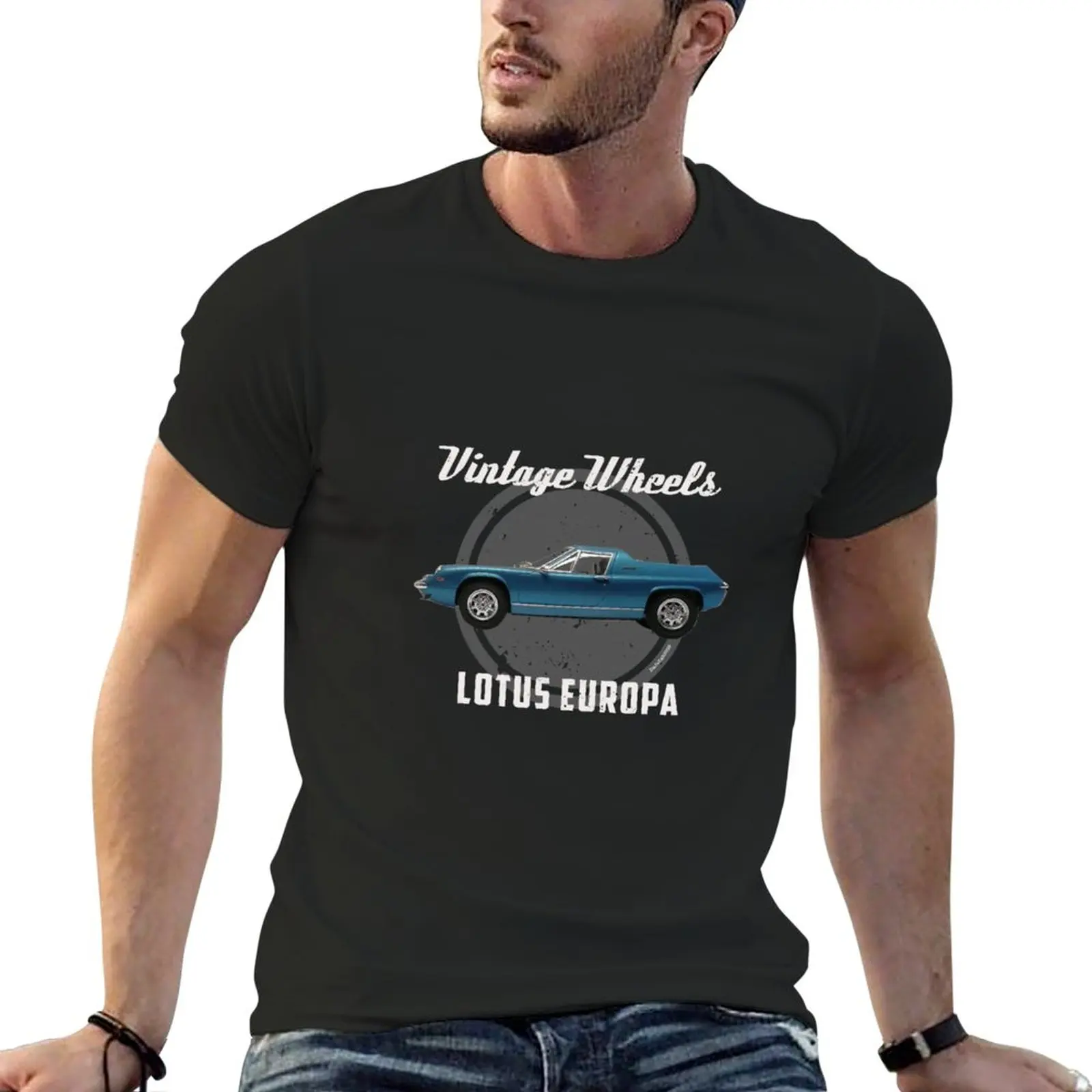 T-Shirt Vintage Wheels - Lotus Europa T-Shirt Ad Asciugatura Rapida Maglietta Carina Da Uomo
