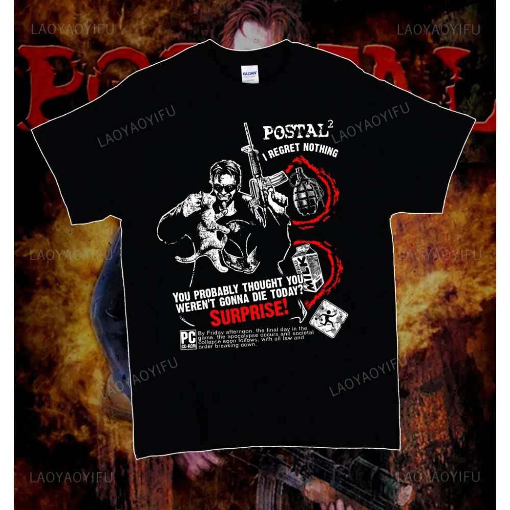 Postal Dude 2 Alien Running Con Forbici Go 100% Cotone T-Shirt Forbici Go Postal T Shirt Postal Dude Shirt Uomo Donna T Shirt